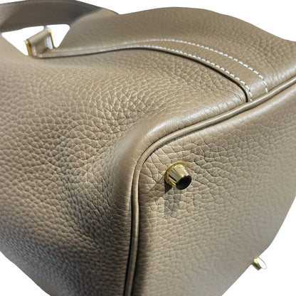 Used HERMÈS Picotin 18 Bucket Bag Etoupe (18) GHW