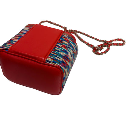 Used CHANEL Mini Vanity Cross Body Bag Red Multi color