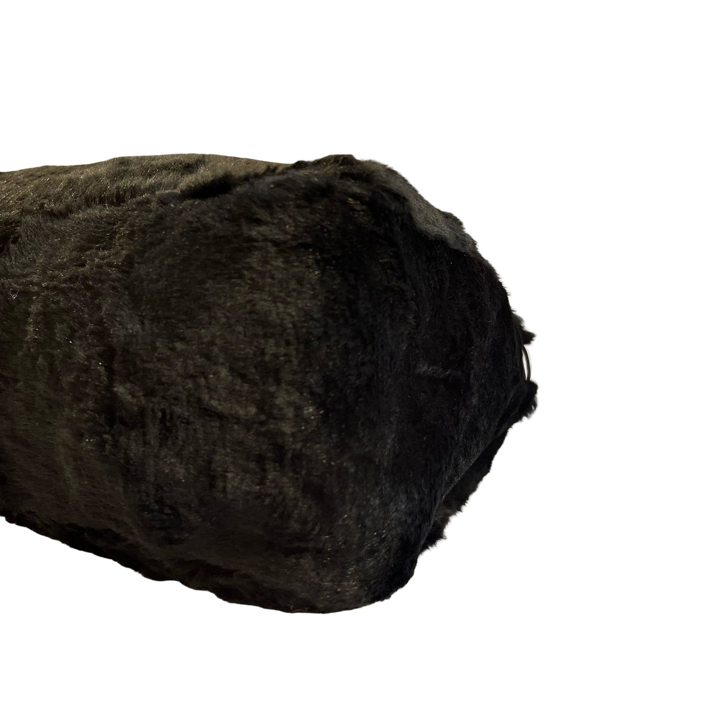 Used FENDI Rabbit Fur Shoulder Bag Black