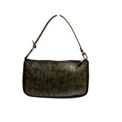 LV GRAFFITI POCHETTE BROWN GREEN [3000793]