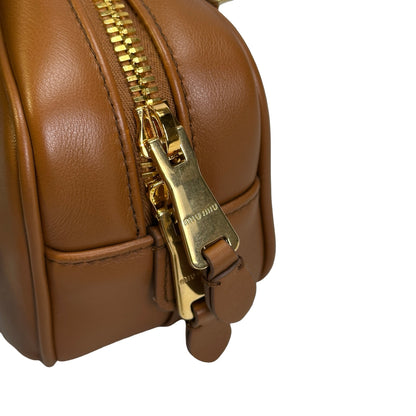 Used MIU MIU Leather Bowling Handbag Brown