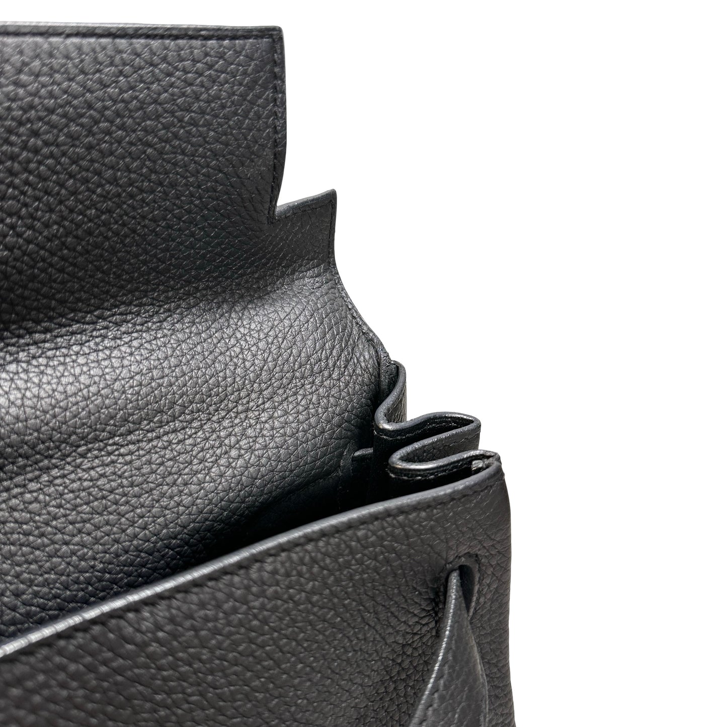 Used Hermès Clemence leather Kelly 28 Handbag Black GHW