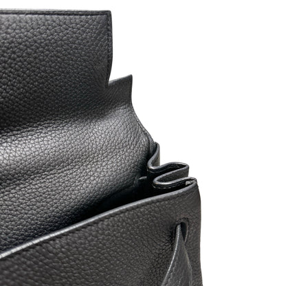Used Hermès Clemence leather Kelly 28 Handbag Black GHW