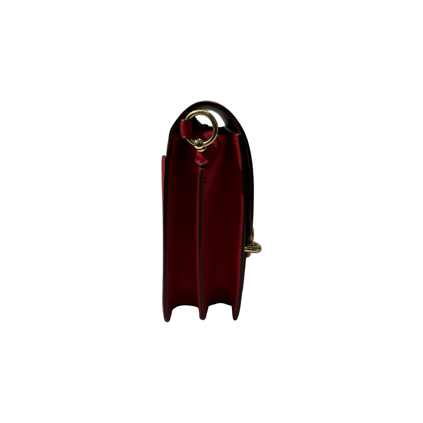 Used HERMÈS Allegro Calfskin MINI ROULIS Shoulder Bag 5X Rouge Piment GHW