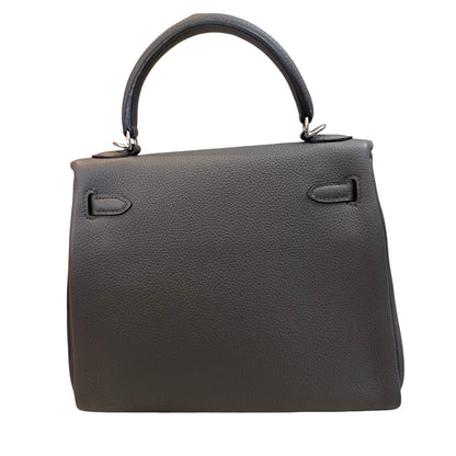 Used HERMES Togo Kelly25 Handbag Grey PHW