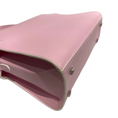 Used DELVAUX Calfskin Leather Tempete MM Shoulder Bag Pink GHW
