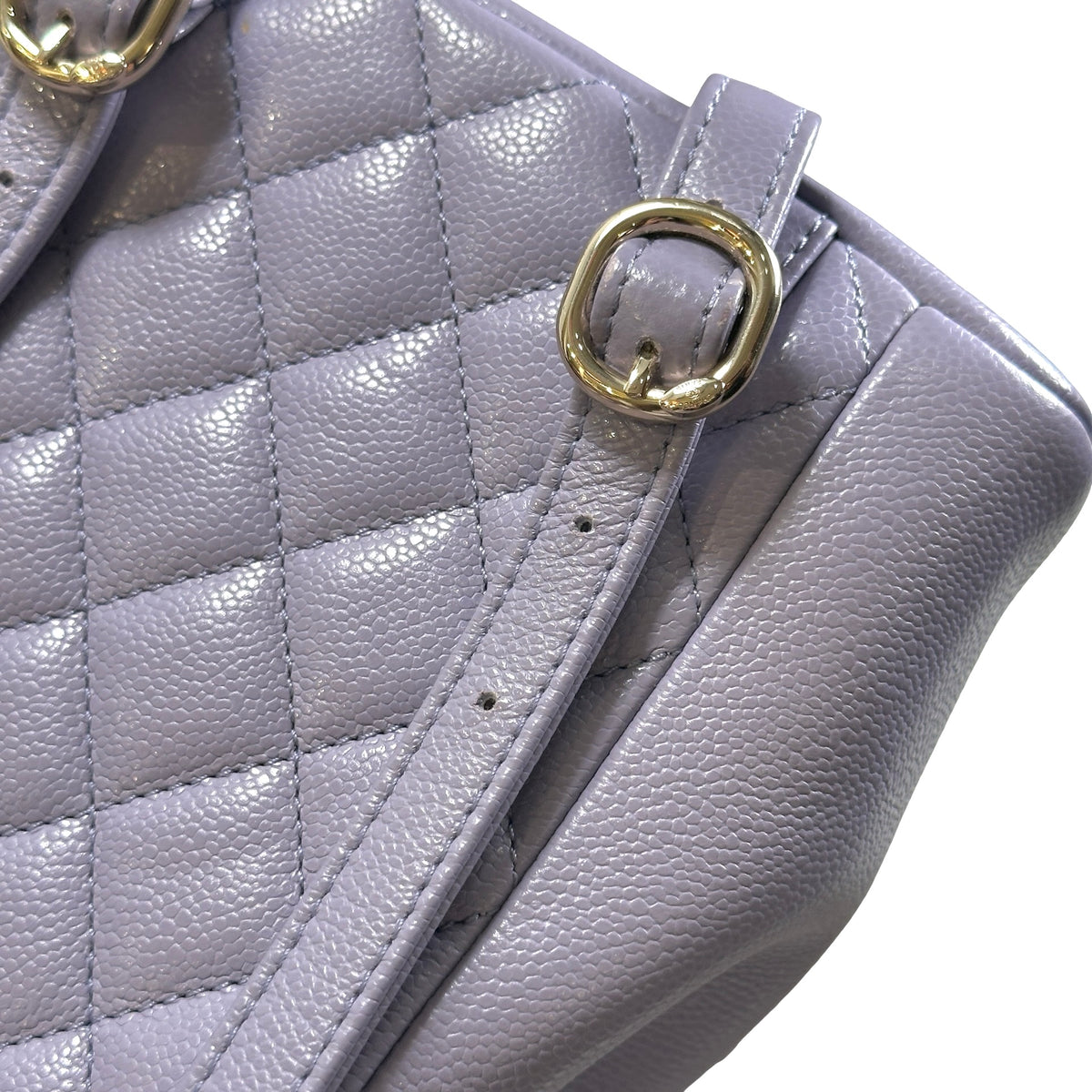 Used CHANEL Quilted Caviar Duma Backpack Purple Gold