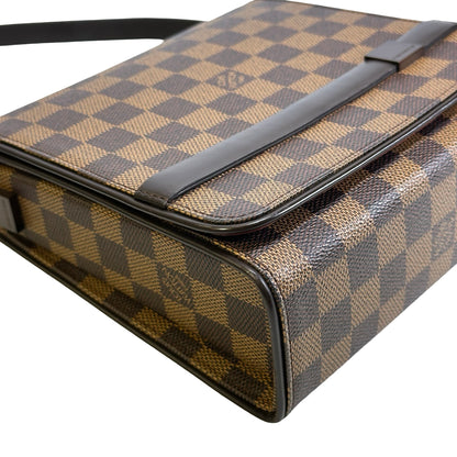 Used LOUIS VUITTON Damier Ebene Pochette Ipanema Shoulder Bag Brown