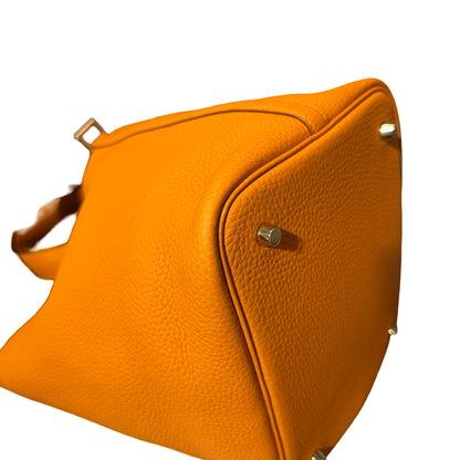 New HERMÈS Picotin 22 Bucket Bag Orange (93) GHW