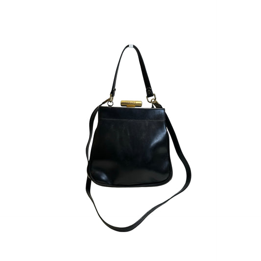 Used CELINE Leather Vintage Cross body bag Cross body bag Black GHW