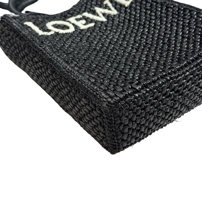 Used LOEWE RAFFIA TOTE Cross Body Bag Black