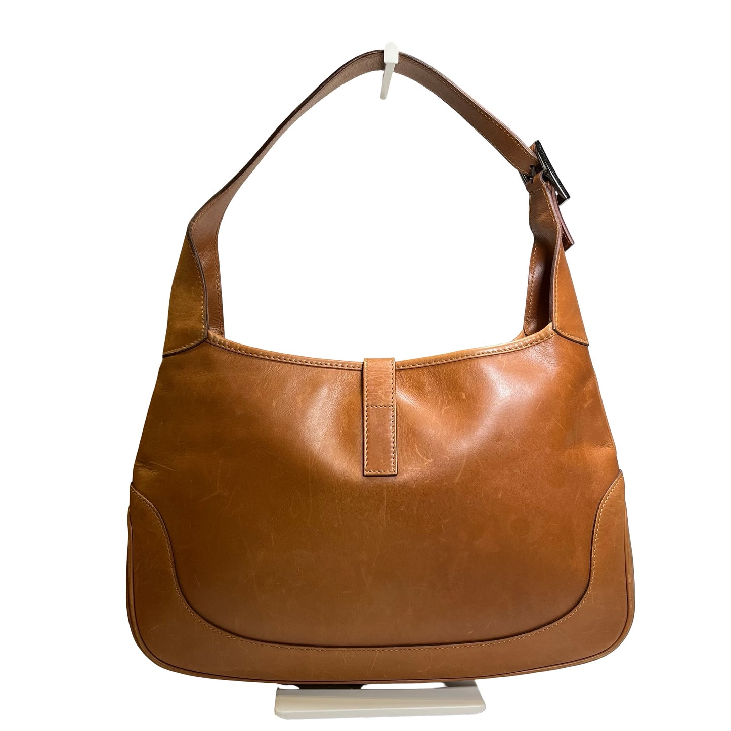 Used GUCCI Leather Jackie Shoulder Bag Brown PHW