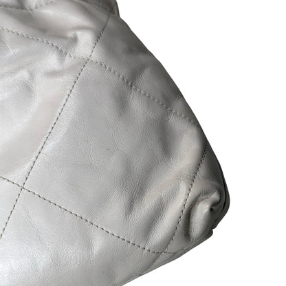 Chanel Quilted Calfskin Chanel 22 Shoulder Bag White GHW