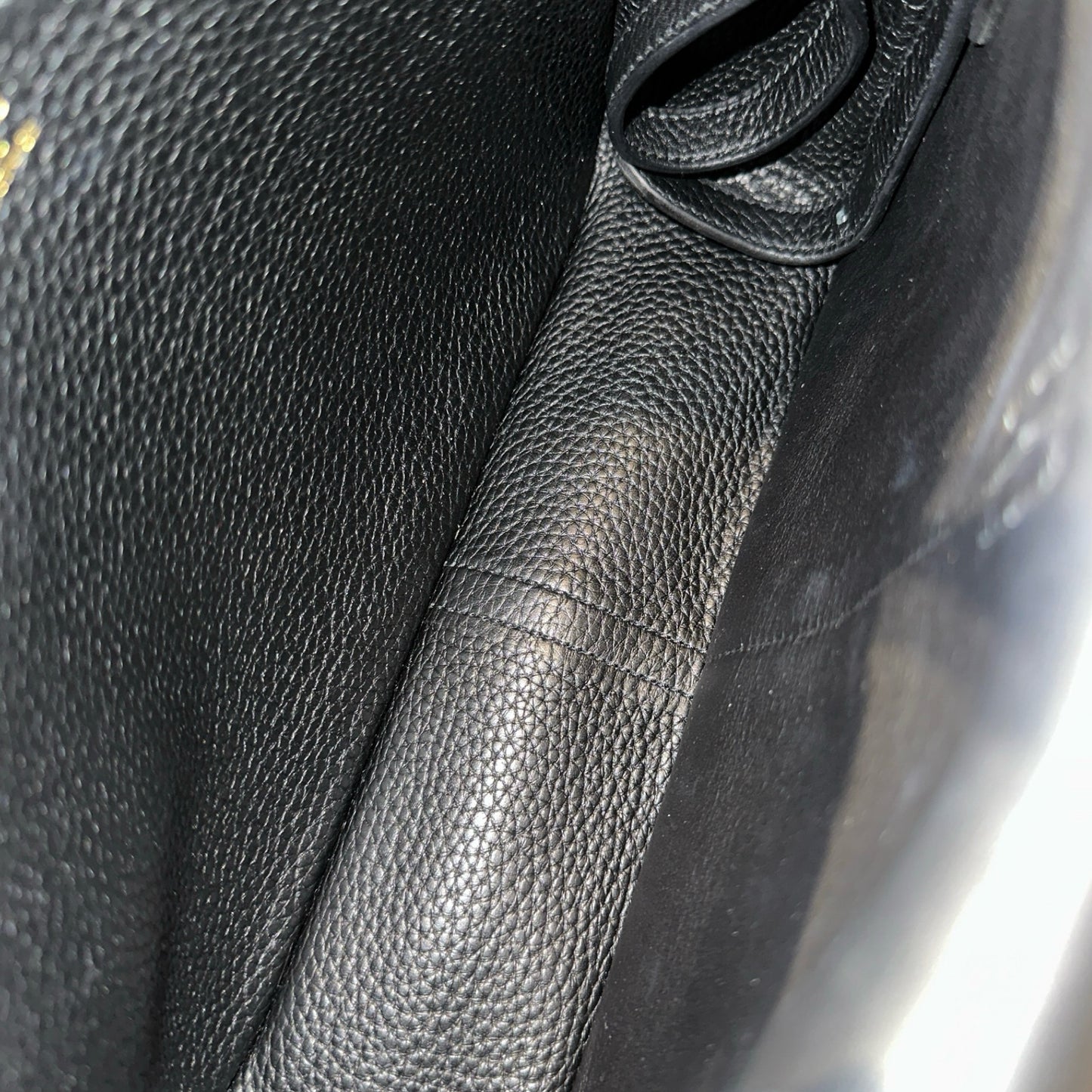 Used Hermès Halzan Shoulder Bag Black GHW