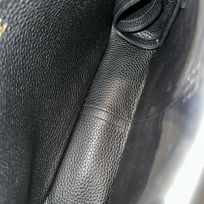 Used Hermès Halzan Shoulder Bag Black GHW