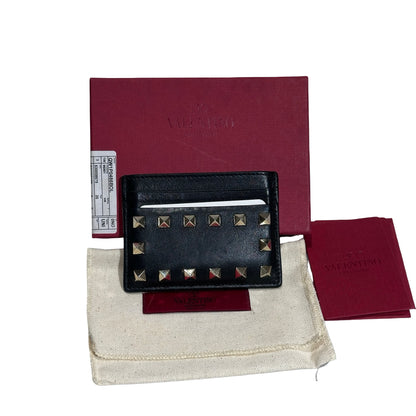 Used VALENTINO Card Holder Card Holder Black GHW