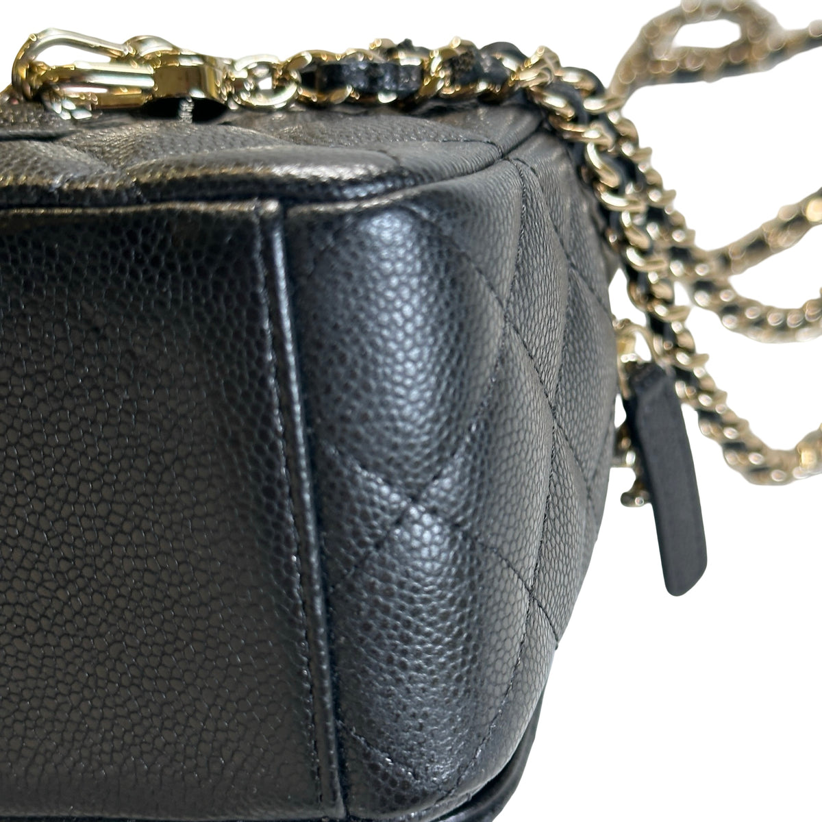 Used CHANEL Quilted Caviar Backpack Backpack Black