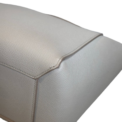 Used CELINE Grained Calfskin Belt Bag Handbag White GHW