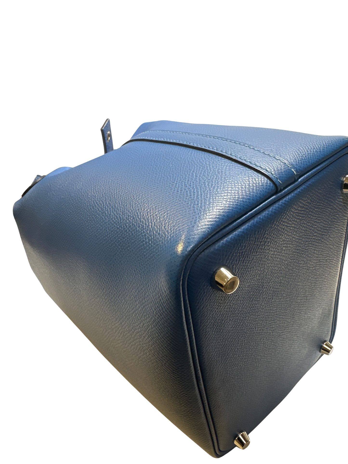 Used HERMES Epsom Picotin Lock Tressage Bucket Bag Blue PHW