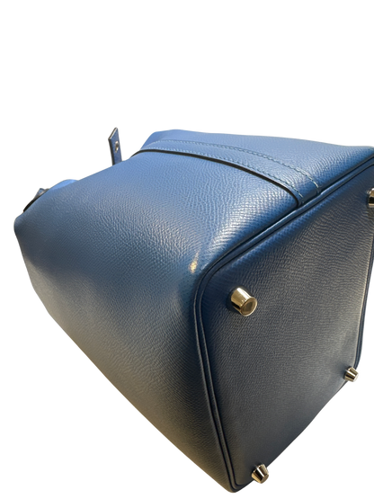 Used HERMES Epsom Picotin Lock Tressage Bucket Bag Blue PHW
