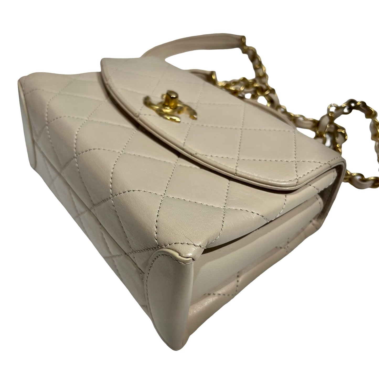 CHANEL LAMBSKIN TRENDY SPIRIT TOP HANDLE CHAIN SHOULDER BAG[3001187]