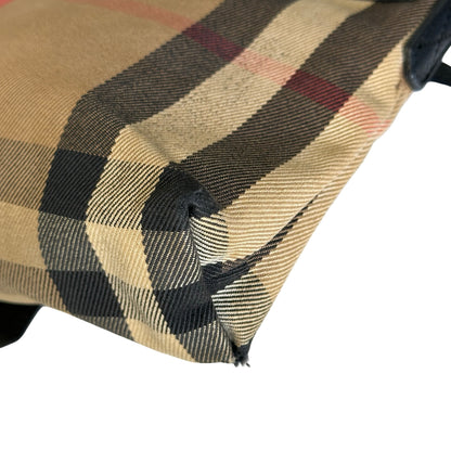 Used BURBERRY Haymarket Check Leather Haymarket Check Crossbody Crossbody Bag Beige Black Red Gold