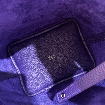 New Hermès Picotin 18 Bucket Bag Purple PHW X3