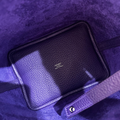 New Hermès Picotin 18 Bucket Bag Purple PHW X3