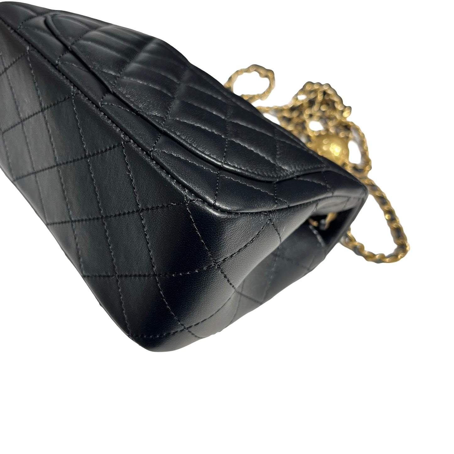 CHANEL MINI FLAP 17CM WITH GOLD BALL [3001177]