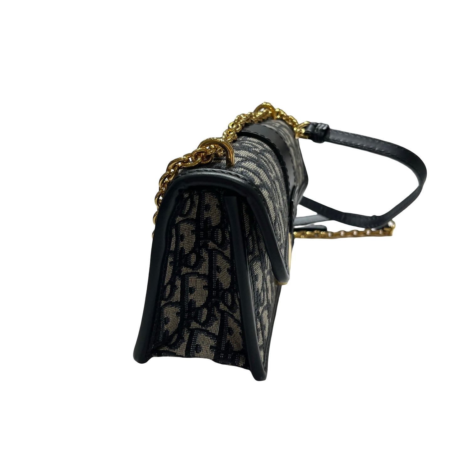Used DIOR Oblique Oblique Montaigne 30 Crossbody Bag Navy blue