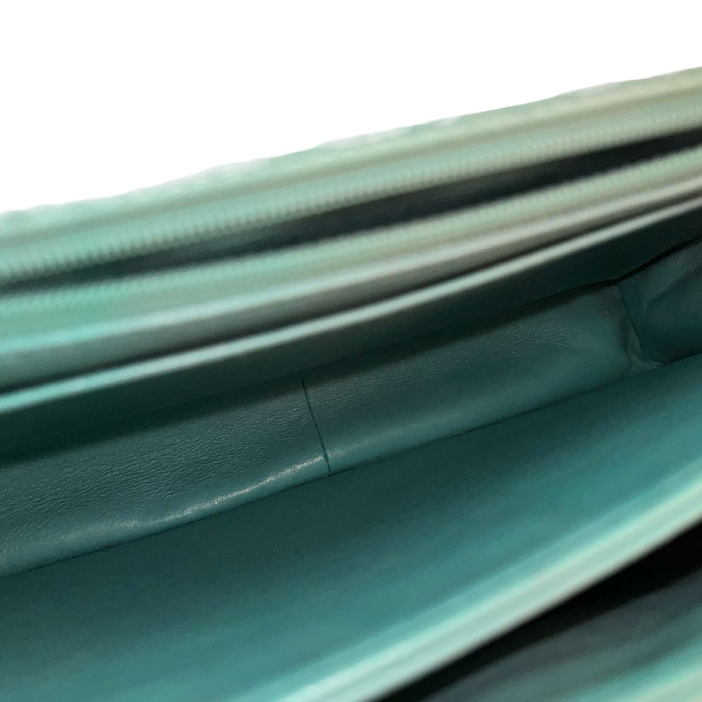 Used CHANEL Vintage flag Flat bag Green GHW