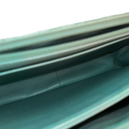 Used CHANEL Vintage flag Flat bag Green GHW