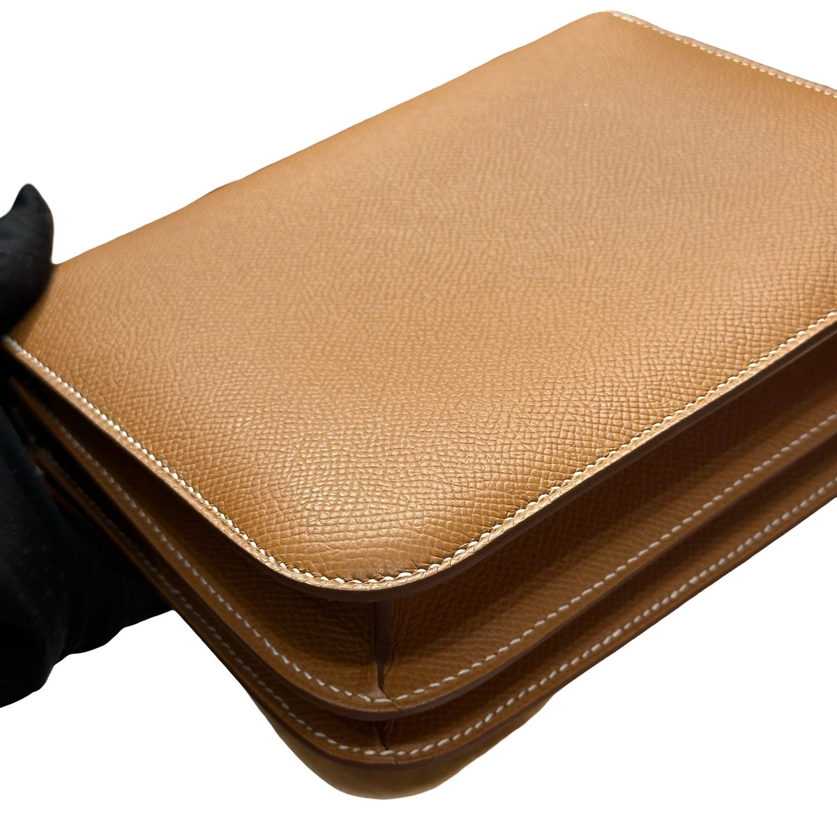 Brand New HERMES Epsom Felt Mini Constance Crossbody Bag Gold Beige