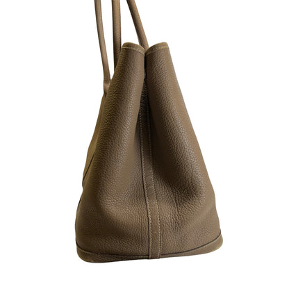 Used HERMES Negonda Leather Garden Party Tote Bag Etoupe