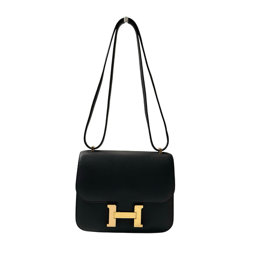 Used HERMÈS Mini Constance Shoulder Bag Bleu indigo GHW