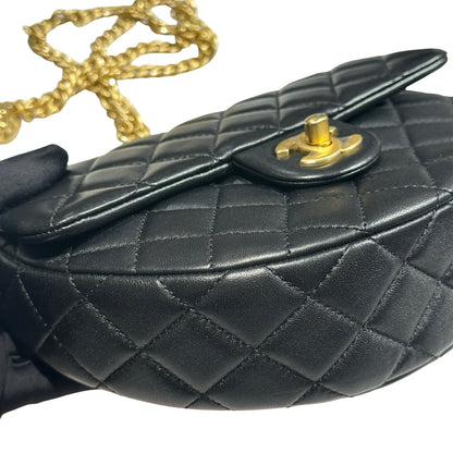 New CHANEL Lambskin Leather New CHANEL Lambskin Leather Hobo with Camellia Chain Shoulder Chain Shoulder Bag Black GHW