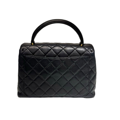 Used CHANEL Lambskin Leather Used CHANEL Lambskin Leather Vintage Flap with Top Handle Handbag Pink