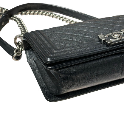 CHANEL LE BOY 25 BLACK CAVIAR PHW [3000597]