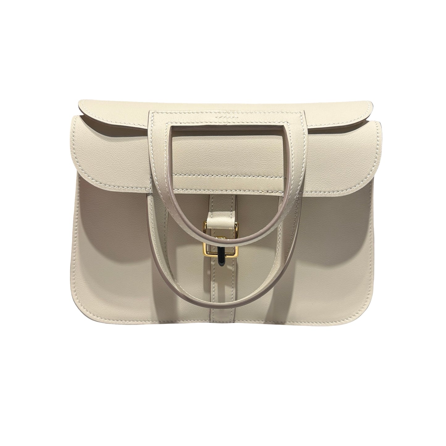 Used HERMÈS Mini Halzan Cross Body Bag Beige GHW