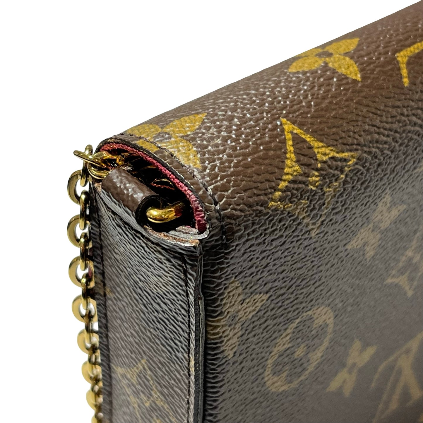 Used LOUIS VUITTON Félicie Pochette Clutch Bag Brown GHW