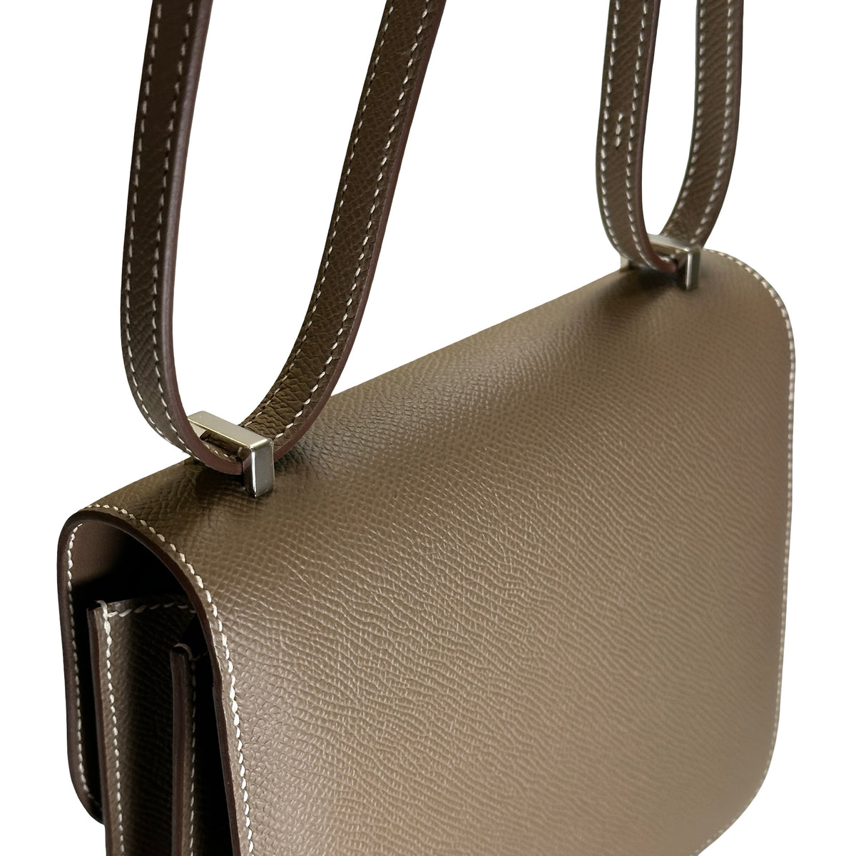 Brand New HERMES Epsom Leather Constance Crossbody Bag Etoupe