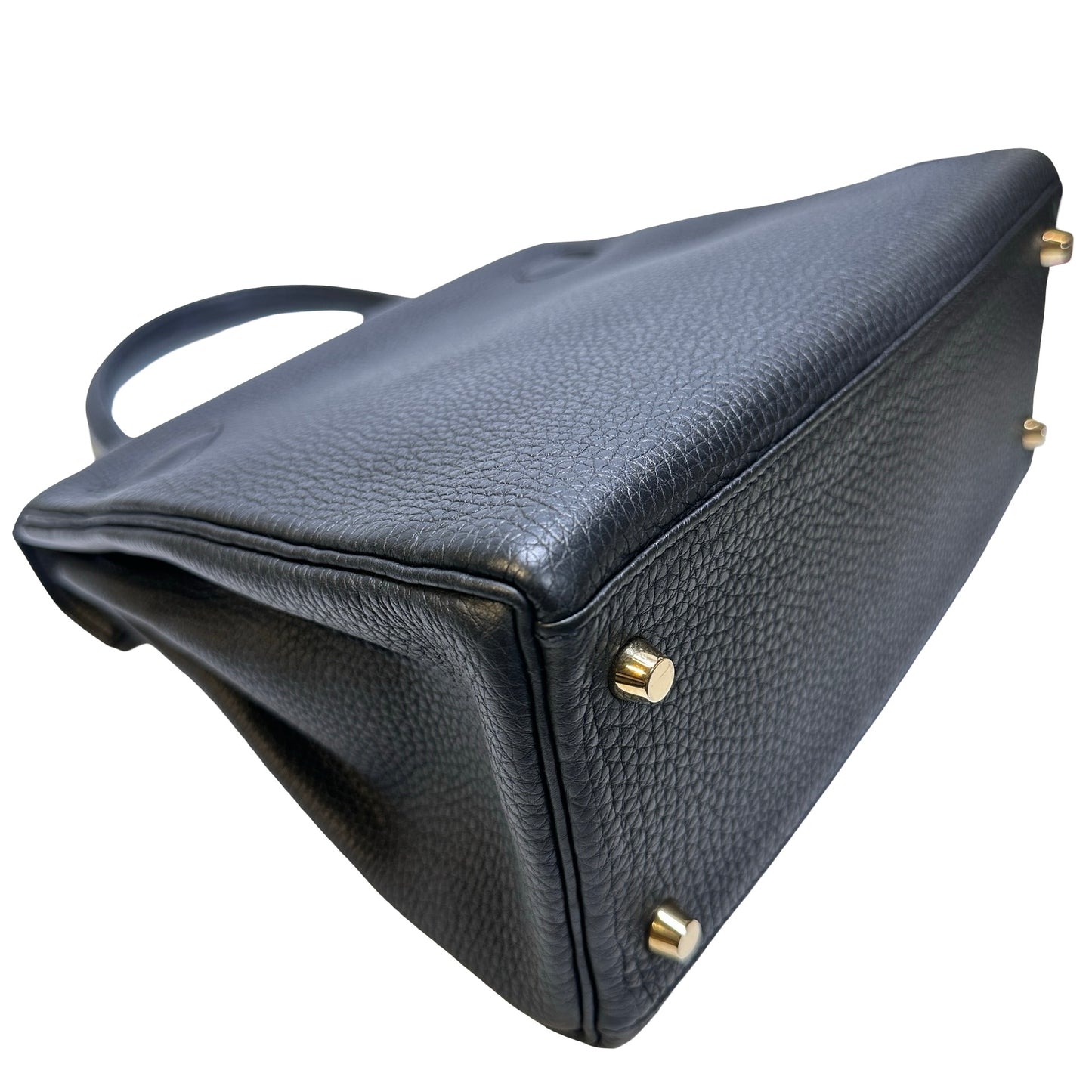 Used Hermès Clemence leather Kelly 28 Handbag Black GHW