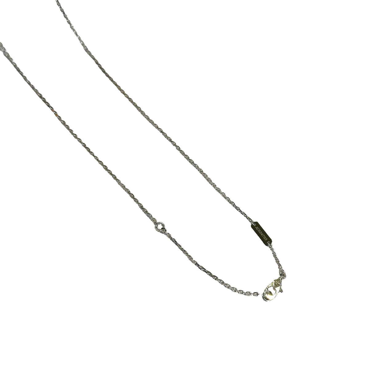 Used VAN CLEEF & ARPELS White Gold Chalcedony Vintage Alhambra Necklace Silver Blue