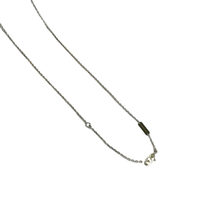 Used VAN CLEEF & ARPELS White Gold Chalcedony Vintage Alhambra Necklace Silver Blue