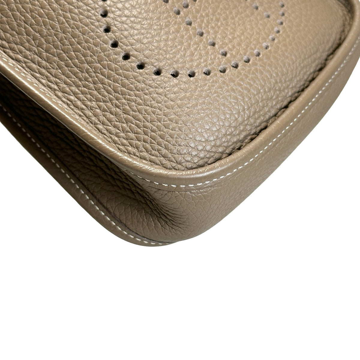 Used HERMES TC Mini Evelyne Crossbody Bag Etoupe PHW