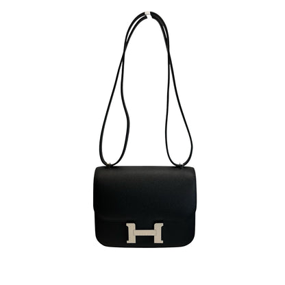 Brand New HERMES Epsom Mini Constance Shoulder Bag Black PHW