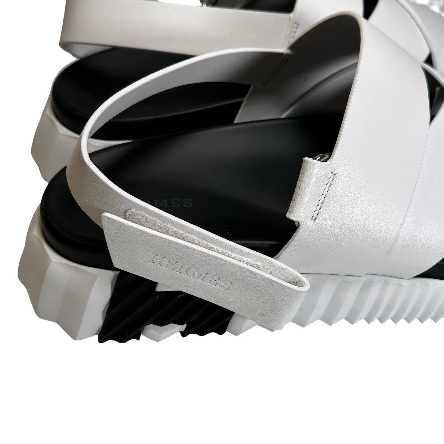 Used HERMES Shoes White Black