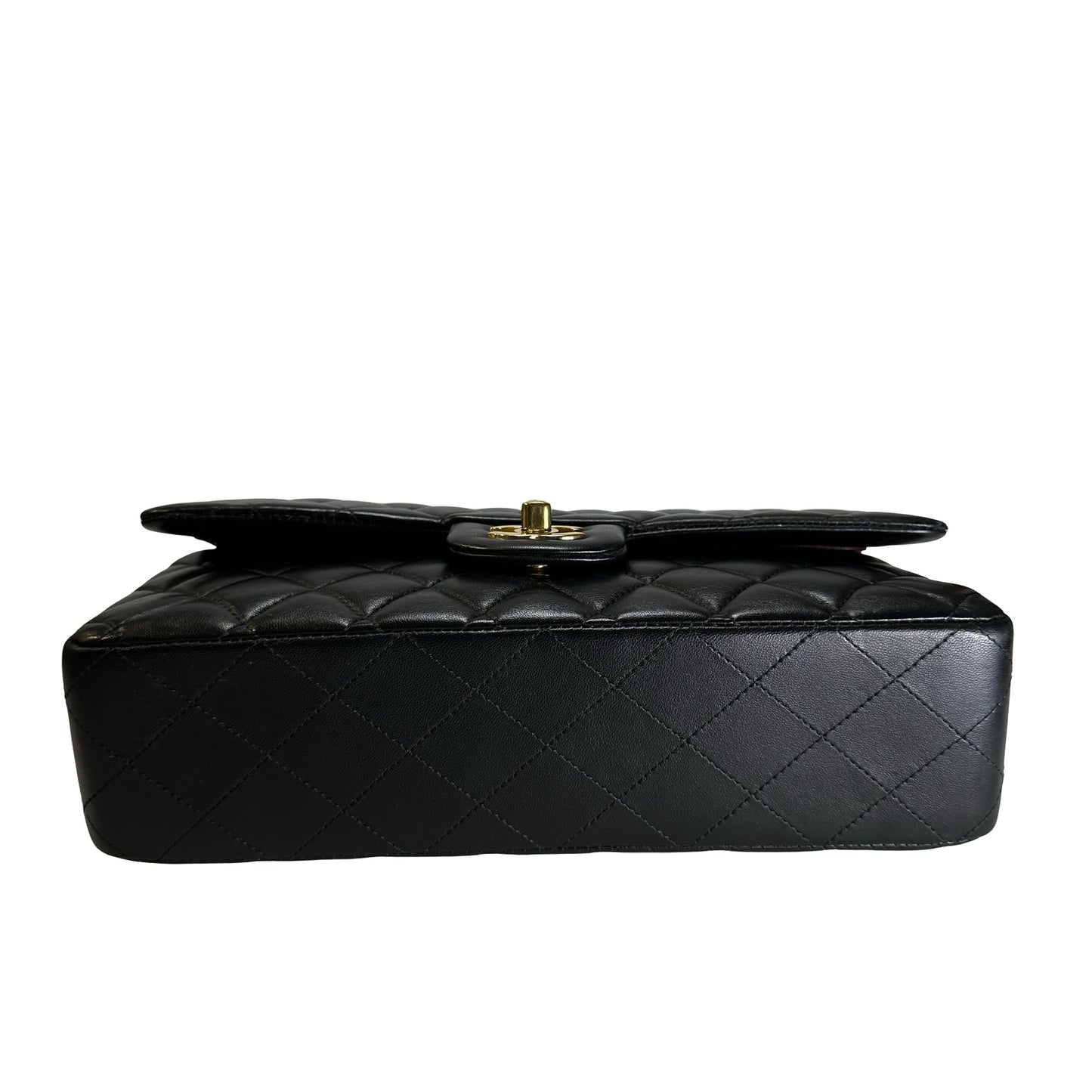 Used CHANEL Quilted Lambskin CF25 Shoulder Bag Black Gold
