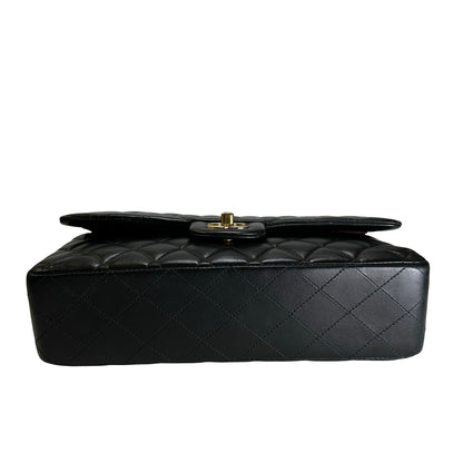 Used CHANEL Quilted Lambskin CF25 Shoulder Bag Black Gold