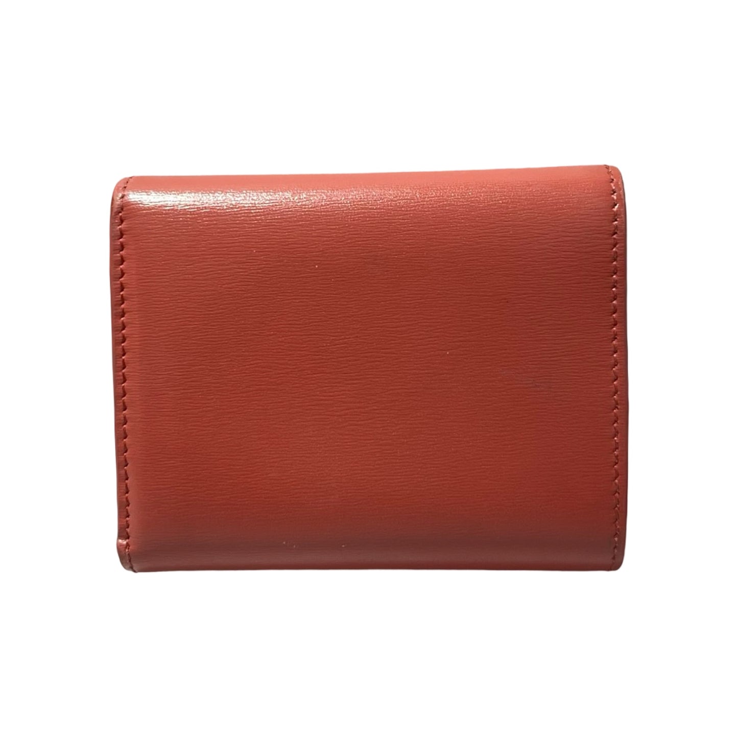 Used CÉLINE Calfskin Leather Wallet Pink GHW